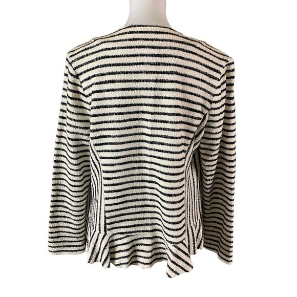 Dolan Striped Open Front Cardigan Textured Knit Casual Workwear Medium - Picture 2 of 4